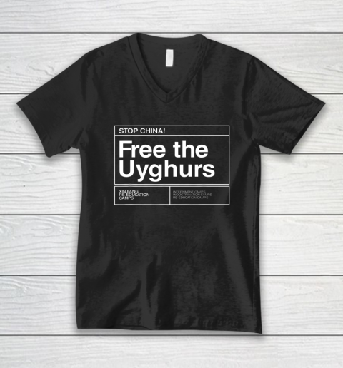 Free the Uyghurs Stop China V-Neck T-Shirt