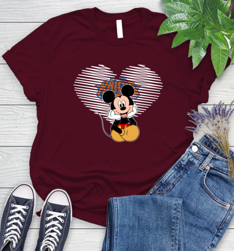 NBA New York Knicks The Heart Mickey Mouse Disney Basketball Women's T-Shirt 7