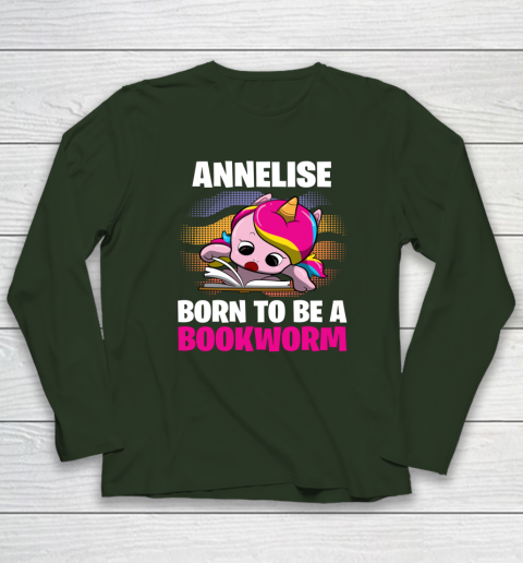 Annelise Born To Be A Bookworm Unicorn Long Sleeve T-Shirt 10