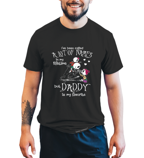 Nightmare Before Christmas T Shirt, Daddy Is My Favorite Tshirt, Jack Skellington And Children T Shirt, Fathers's Day Gifts