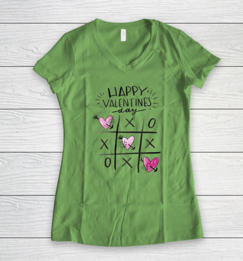 Love Happy Valentine Day Heart Lovers Couples Gifts Pajamas Women's V-Neck T-Shirt 3