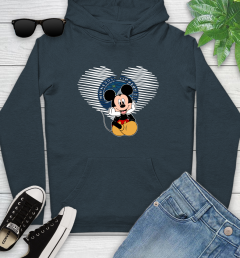 NBA Minnesota Timberwolves The Heart Mickey Mouse Disney Basketball Youth Hoodie 10