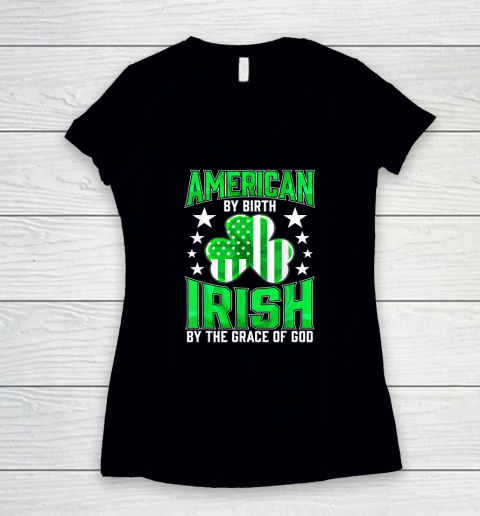 Funny Irish Pride St Patrick's Day Celtic Green Shamrocks Women's V-Neck T-Shirt