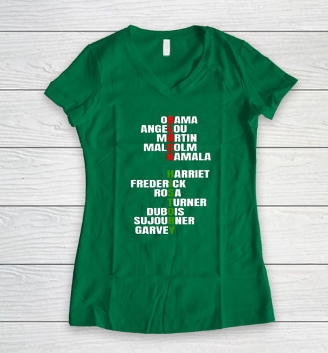 Obama Angelou Inspirational African Black History Month Women's V-Neck T-Shirt 3