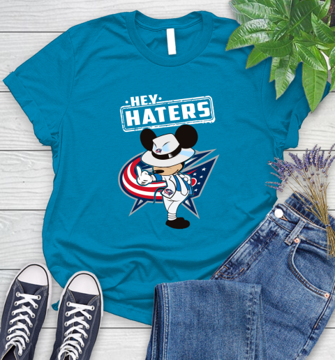 NHL Hey Haters Mickey Hockey Sports Columbus Blue Jackets Women's T-Shirt 10