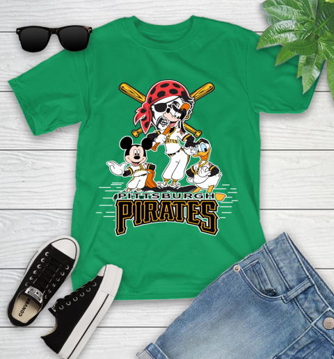 MLB Pittsburgh Pirates Mickey Mouse Donald Duck Goofy Baseball T Shirt Youth T-Shirt 8