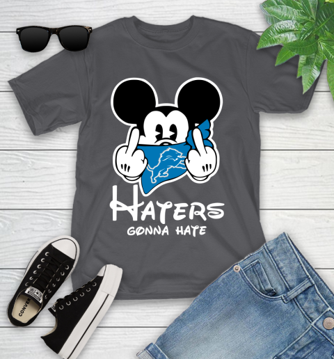 NFL Detroit Lions Haters Gonna Hate Mickey Mouse Disney Football T Shirt Youth T-Shirt 6