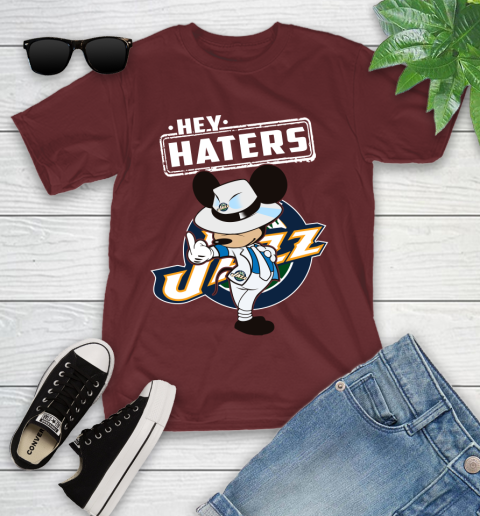 NBA Hey Haters Mickey Basketball Sports Utah Jazz Youth T-Shirt 14
