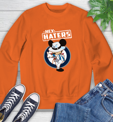 NHL Hey Haters Mickey Hockey Sports Winnipeg Jets Sweatshirt 3