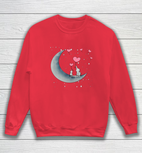 Heart Balloon Elephant Vintage Valentine Mom Crescent Moon Sweatshirt 12