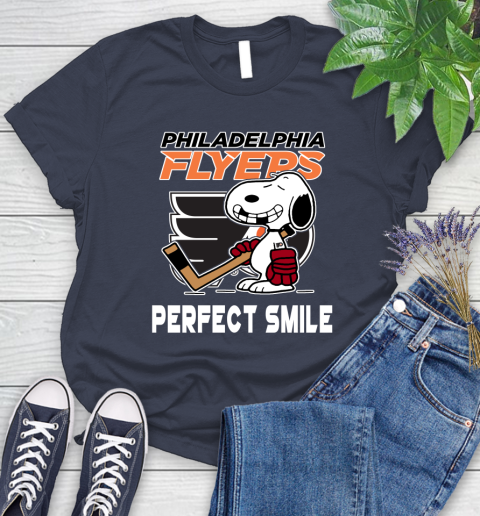 NHL Philadelphia Flyers Snoopy Perfect Smile The Peanuts Movie Hockey T Shirt Women's T-Shirt 14