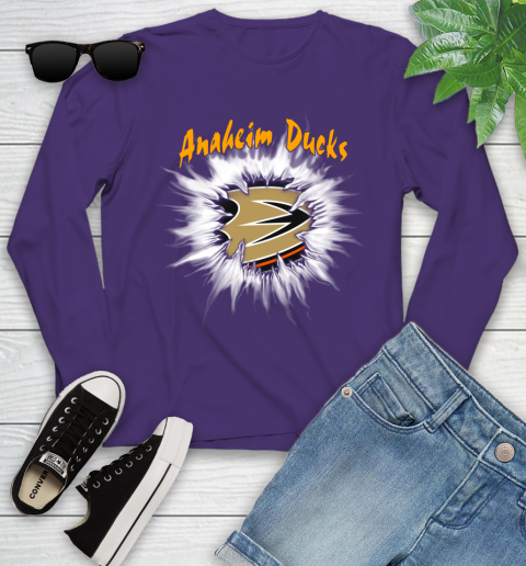 Anaheim Ducks NHL Hockey Adoring Fan Rip Sports Youth Long Sleeve 4