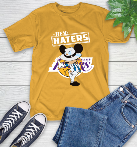 NBA Hey Haters Mickey Basketball Sports Los Angeles Lakers T-Shirt 2