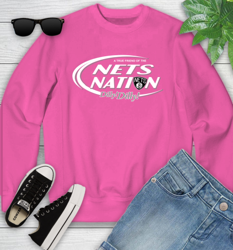 NBA A True Friend Of The Brooklyn Nets Dilly Dilly Basketball Sports Youth Sweatshirt 6