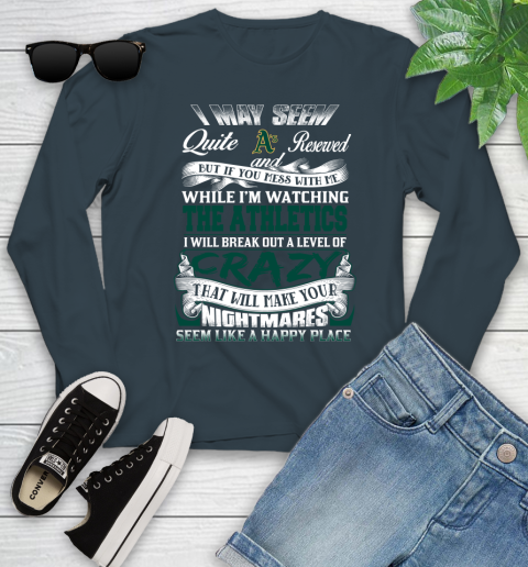 Oakland Athletics MLB Baseball Don't Mess With Me While I'm Watching My Team Youth Long Sleeve 9