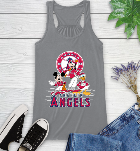 MLB Los Angeles Angels Mickey Mouse Donald Duck Goofy Baseball T Shirt Racerback Tank 4
