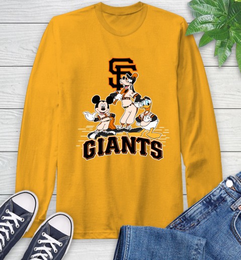 MLB San Francisco Giants Mickey Mouse Donald Duck Goofy Baseball T Shirt Long Sleeve T-Shirt 2