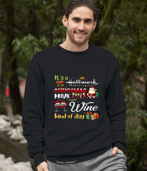 Hallmark Christmas Tshirt, It's A Hallmark Christmas Movie And Wine Kind Of Day Shirt, Christmas Gifts