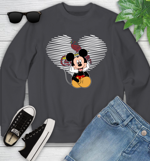 MLB St.Louis Cardinals The Heart Mickey Mouse Disney Baseball T Shirt_000  Youth Sweatshirt