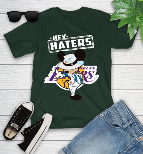 NBA Hey Haters Mickey Basketball Sports Los Angeles Lakers Youth T-Shirt 5