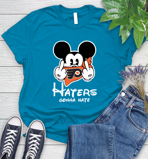 NHL Philadelphia Flyers Haters Gonna Hate Mickey Mouse Disney Hockey T Shirt Women's T-Shirt 10