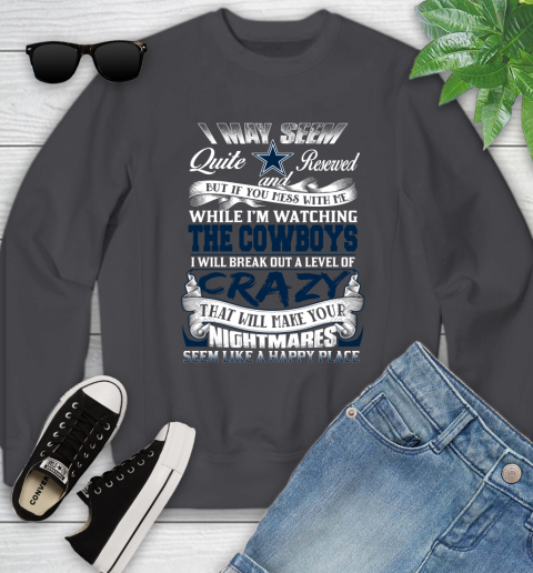 Dallas Cowboys NFL Football Don't Mess With Me While I'm Watching My Team Youth Sweatshirt 5