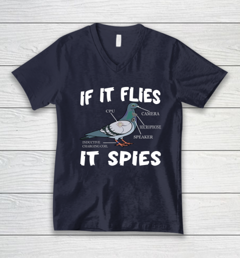 Birds Are Not Real Shirt Funny Bird Spies Conspiracy Theory Birds V-Neck T-Shirt 2