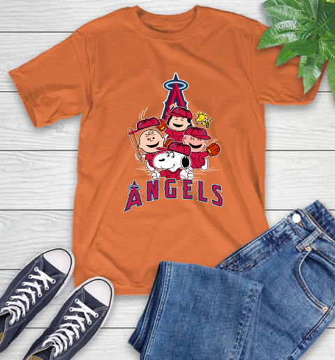MLB Los Angeles Angels Snoopy Charlie Brown Woodstock The Peanuts Movie Baseball T Shirt_000 T-Shirt 4