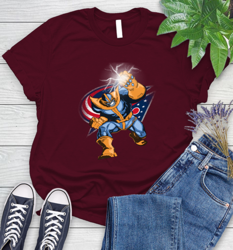 Columbus Blue Jackets NHL Hockey Thanos Avengers Infinity War Marvel Women's T-Shirt 7