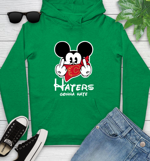 NHL Calgary Flames Haters Gonna Hate Mickey Mouse Disney Hockey T Shirt Youth Hoodie 9