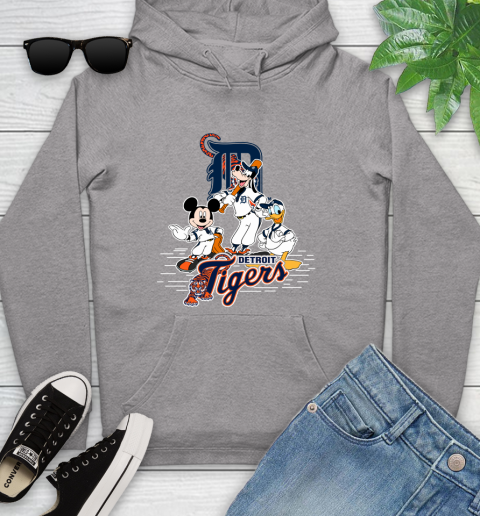 MLB Detroit Tigers Mickey Mouse Donald Duck Goofy Baseball T Shirt Youth Hoodie 6
