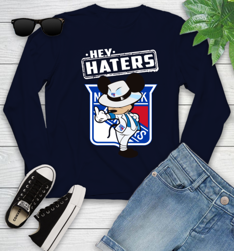 NHL Hey Haters Mickey Hockey Sports New York Rangers Youth Long Sleeve 2