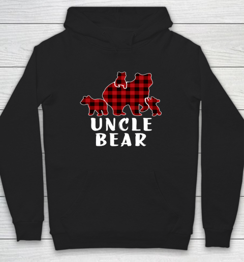 Uncle Bear 3 Cubs Shirt Christmas Mama Bear Plaid Pajama Hoodie