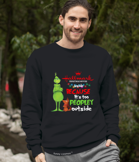 Grinch T Shirt, Christmas Movie Shirt, It's Too Peopley Outside Tshirt, Christmas Gifts