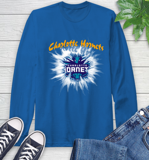 Charlotte Hornets NBA Basketball Rip Sports Long Sleeve T-Shirt 10