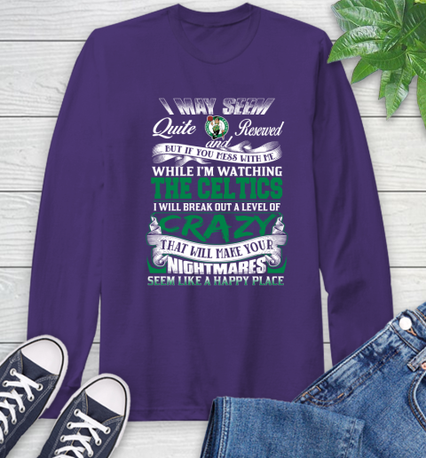 Boston Celtics NBA Basketball Don't Mess With Me While I'm Watching My Team Long Sleeve T-Shirt 5