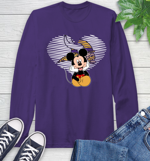 NFL Minnesota Vikings The Heart Mickey Mouse Disney Football T Shirt_000 Long Sleeve T-Shirt 5