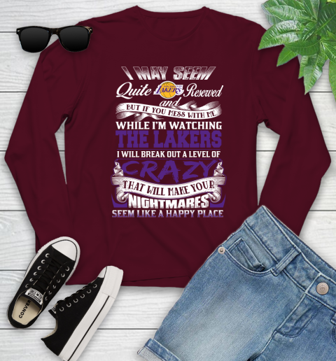 Los Angeles Lakers NBA Basketball Don't Mess With Me While I'm Watching My Team Youth Long Sleeve 6