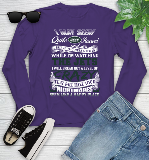 New York Jets NFL Football Don't Mess With Me While I'm Watching My Team Youth Long Sleeve 4
