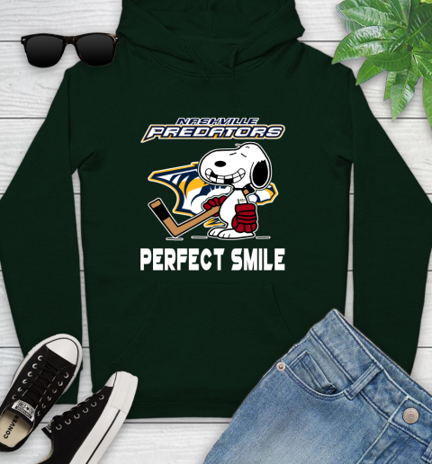 NHL Nashville Predators Snoopy Perfect Smile The Peanuts Movie Hockey T Shirt Youth Hoodie 14