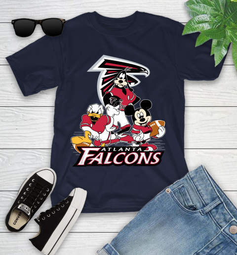 NFL Atlanta Falcons Mickey Mouse Donald Duck Goofy Football Shirt Youth T-Shirt 2