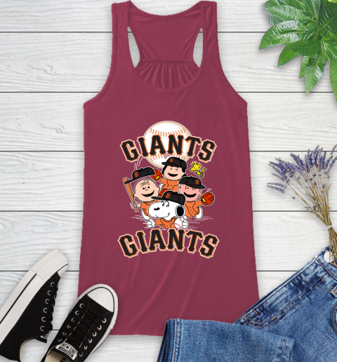 MLB San Francisco Giants Snoopy Charlie Brown Woodstock The Peanuts Movie Baseball T Shirt_000 Racerback Tank 7