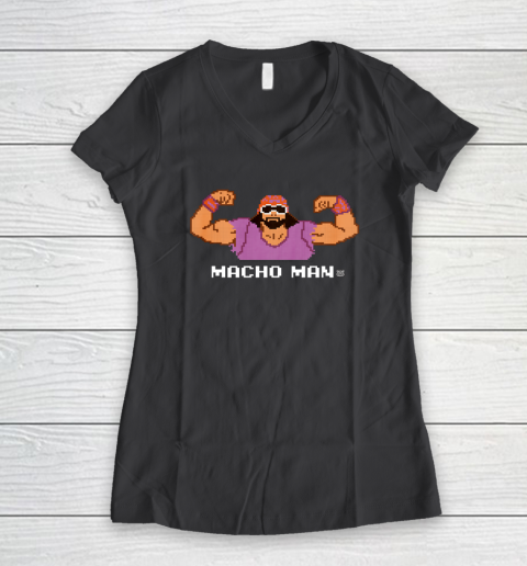 WWE Macho Man 8 Bit Women's V-Neck T-Shirt 4