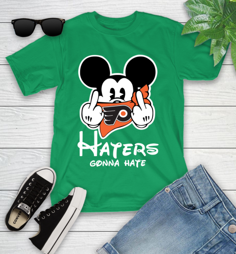 NHL Philadelphia Flyers Haters Gonna Hate Mickey Mouse Disney Hockey T Shirt Youth T-Shirt 8