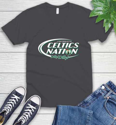 NBA A True Friend Of The Boston Celtics Dilly Dilly Basketball Sports V-Neck T-Shirt 4