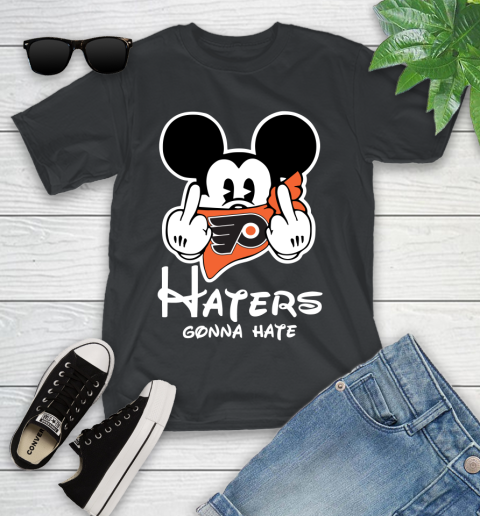 NHL Philadelphia Flyers Haters Gonna Hate Mickey Mouse Disney Hockey T Shirt Youth T-Shirt