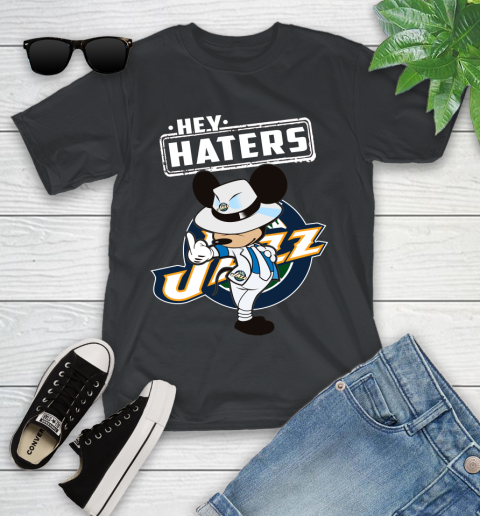 NBA Hey Haters Mickey Basketball Sports Utah Jazz Youth T-Shirt