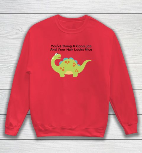 Dinosaur Funny Shirt You Are Doing A Good Job And Your Hair Looks Nice Sweatshirt 6