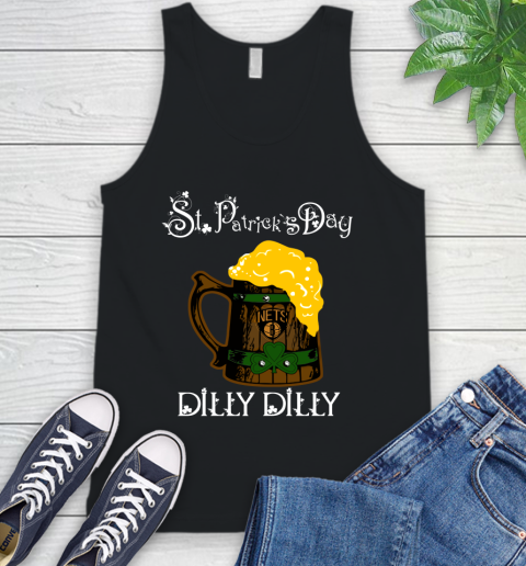 NBA Brooklyn Nets St Patrick's Day Dilly Dilly Beer Basketball Sports Tank Top