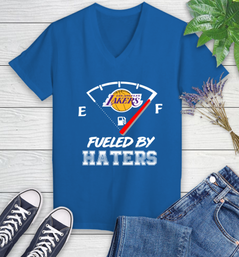 Los Angeles Lakers NBA Basketball Fueled By Haters Sports Women's V-Neck T-Shirt 10